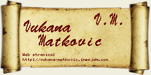 Vukana Matković vizit kartica